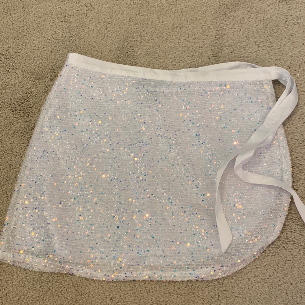 Bachelorette sequin and white sarong for bride